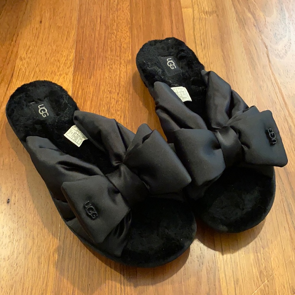 UGG lushette satin bow slippers